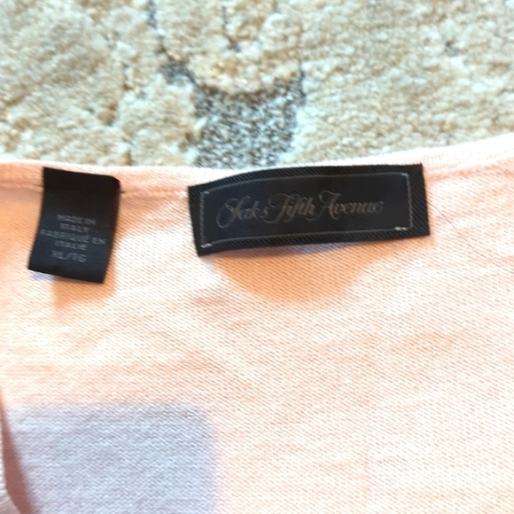 Saks Fifth Avenue Sweater V-neck Sleeveless Pink Size XL - Picture 2 of 6